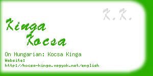 kinga kocsa business card